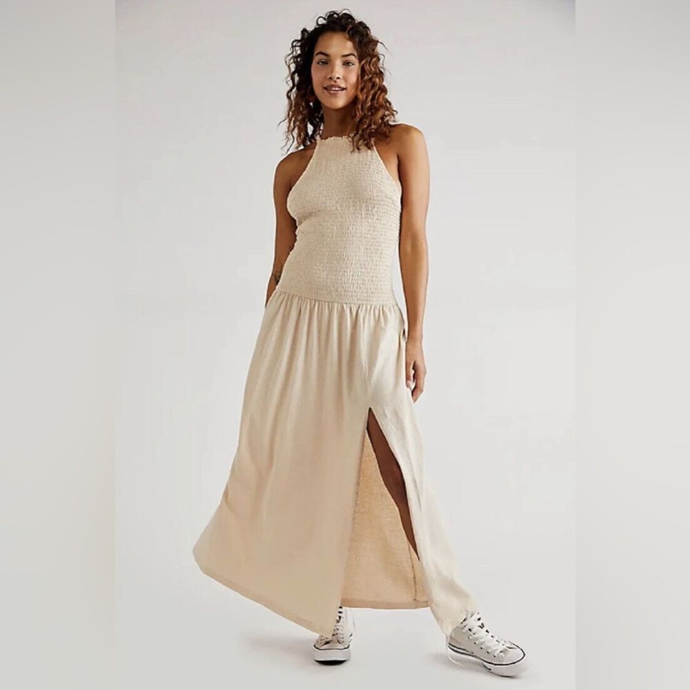 FREE PEOPLE BEACH Spell On You Maxi Dress in Neutral NWT